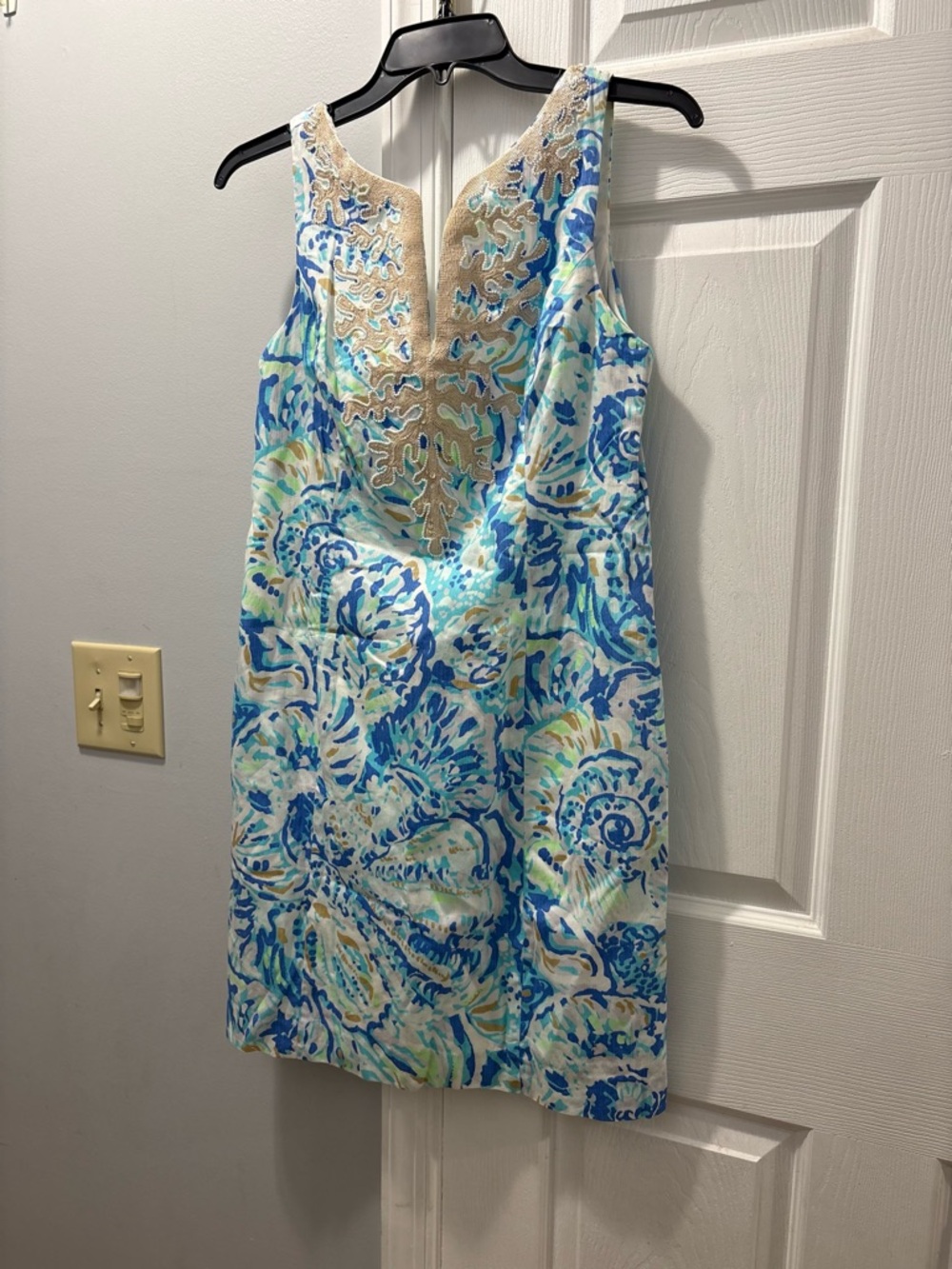Lilly Pulitzer Gabby Shift Dress Bennet Blue Salty Seas Size 10